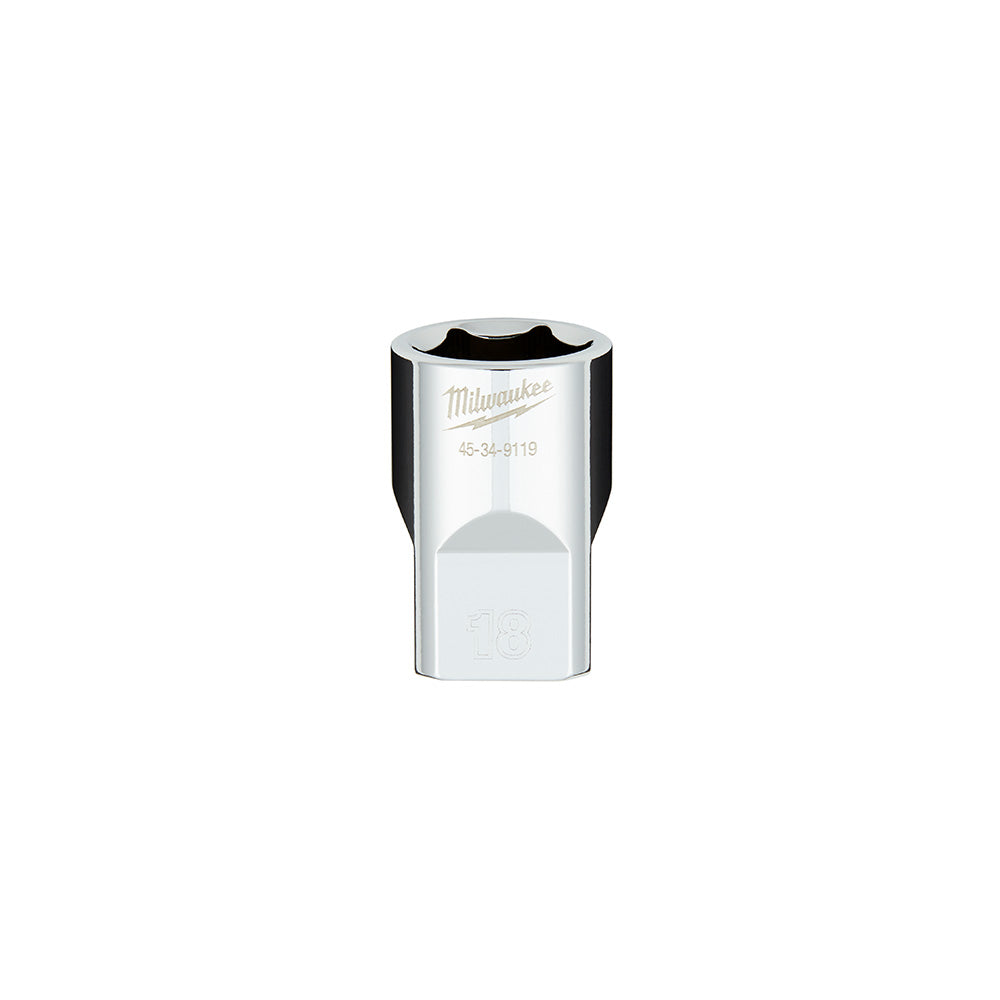 1/2 in. Drive 18MM Metric 6-Point Socket with FOUR FLAT™ Sides