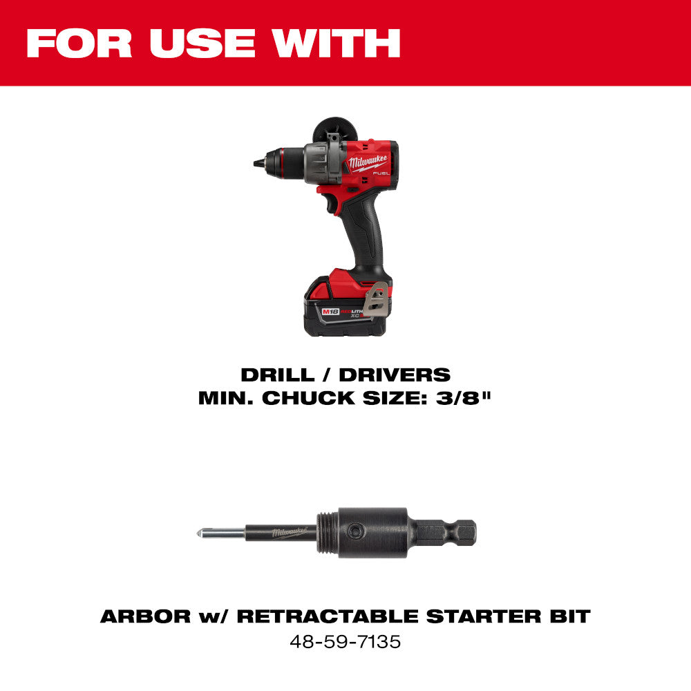 For use with Drill / Drivers Min. Chuck Size: 3/8"