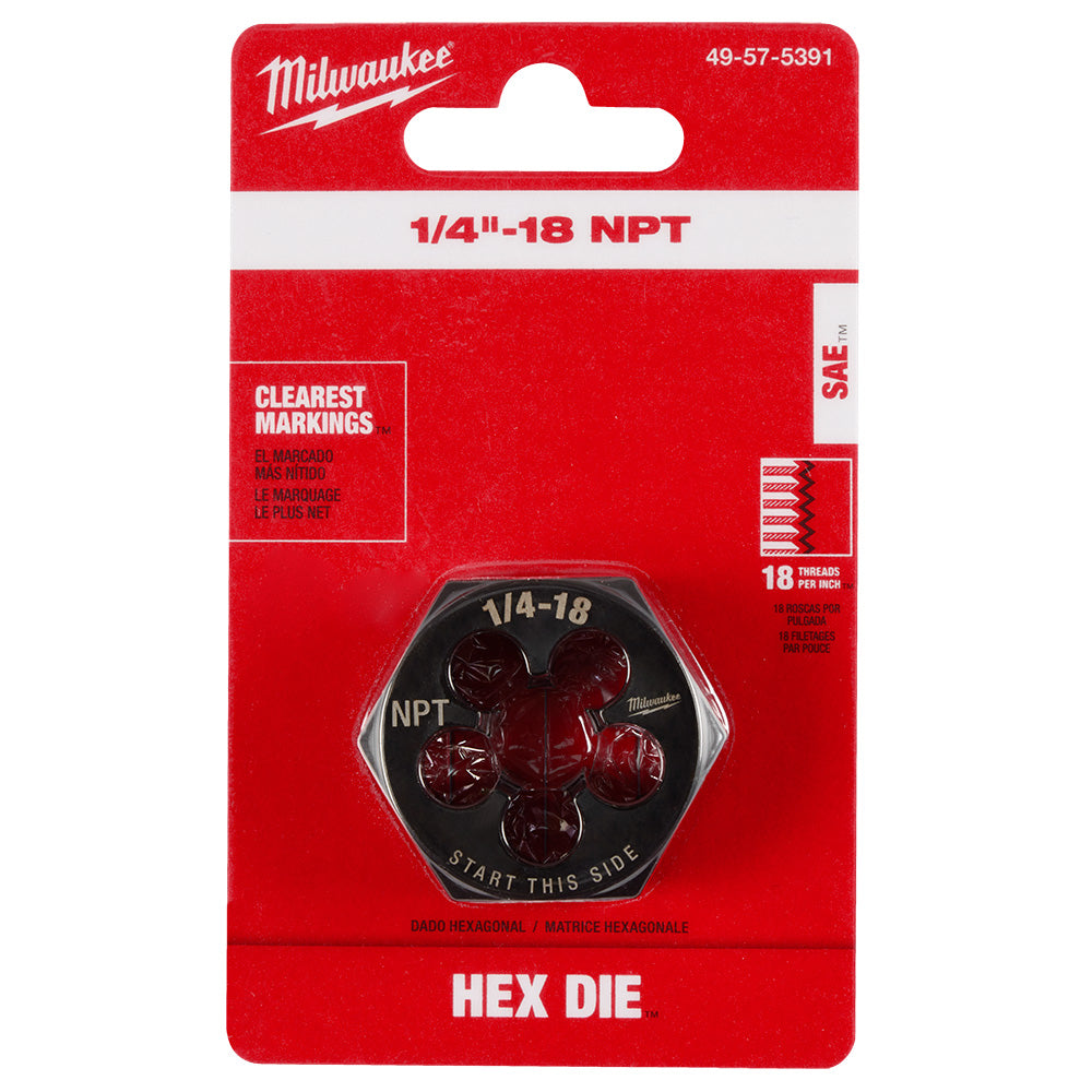1/4"-18 NPT 1-7/16" Hex Threading Die