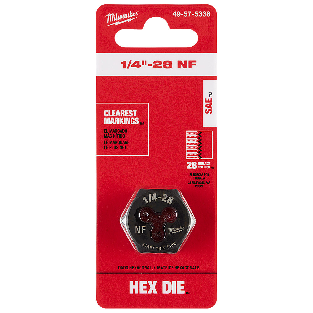 1/4"-28 NF 1-Inch Hex Threading Die