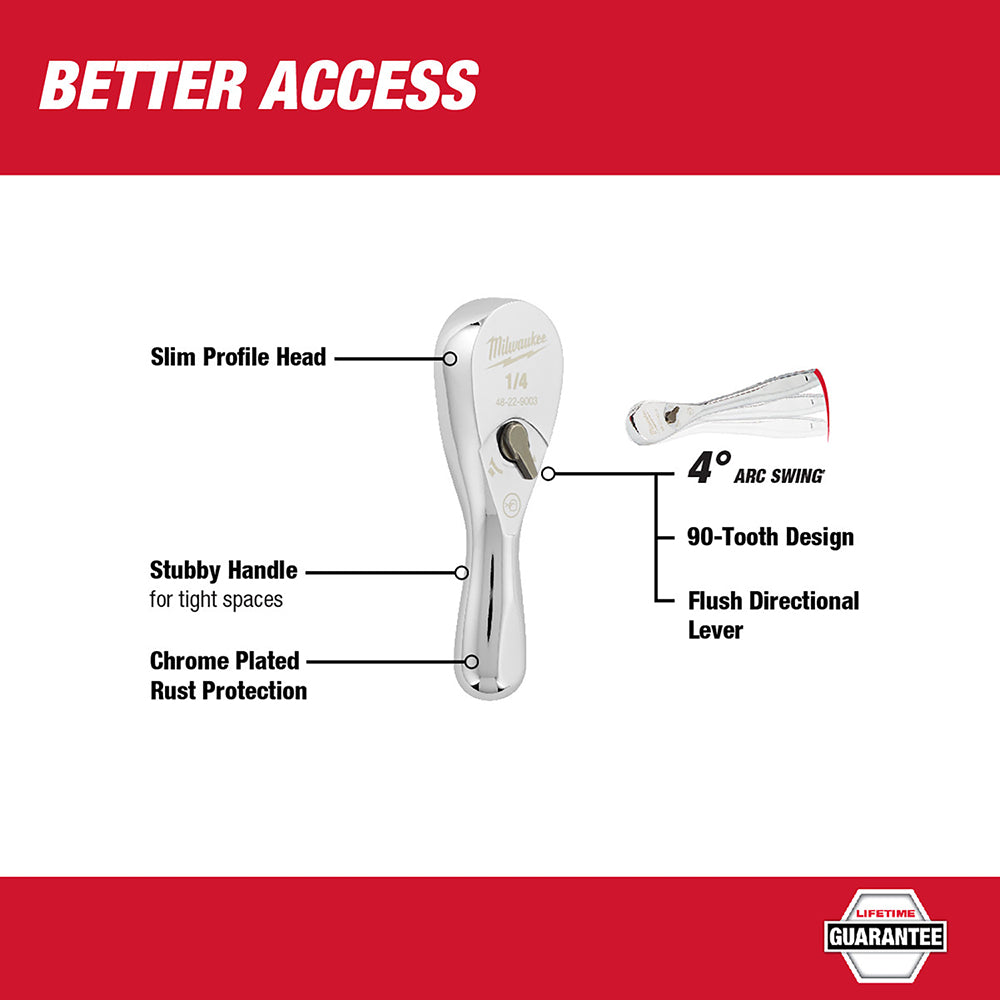 1/4" Drive 3" Ratchet