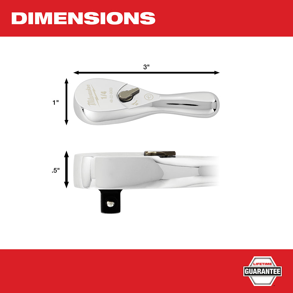 1/4" Drive 3" Ratchet
