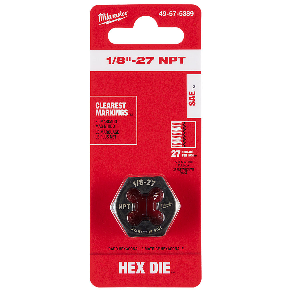 1/8"-27 NPT 1-Inch Hex Threading Die