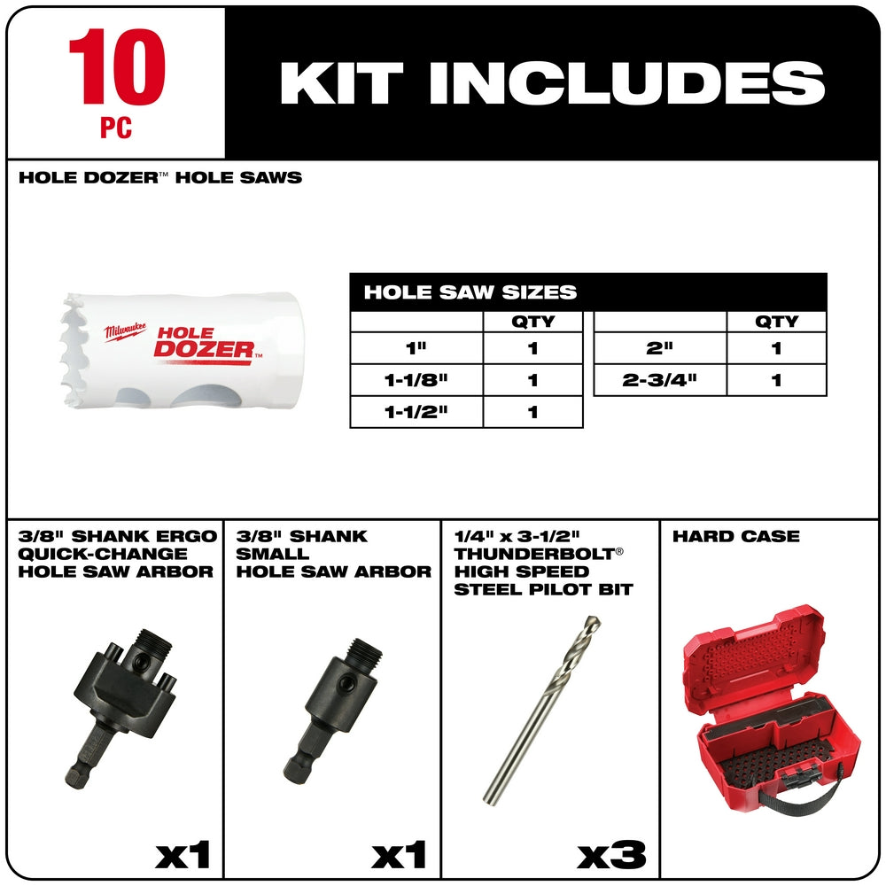 10PC HOLE DOZER™ Bi-Metal Hole Saw Set