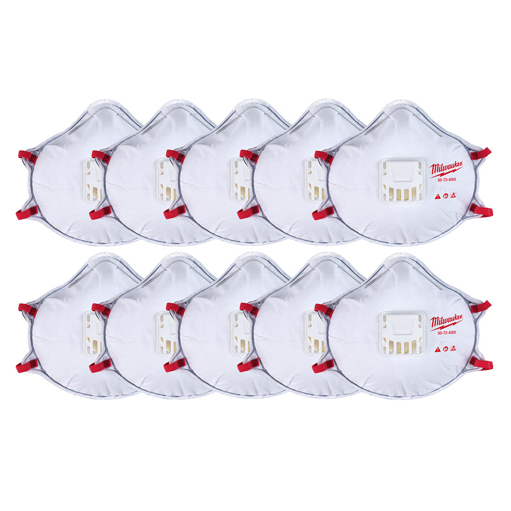 10PK N95 Valved Respirator with Gasket