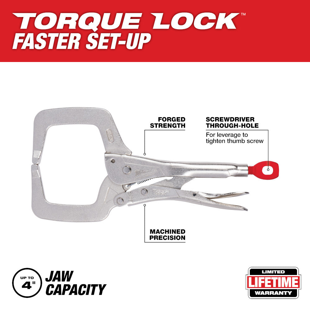 11 in. TORQUE LOCK™ Locking C-Clamp With Regular Jaws