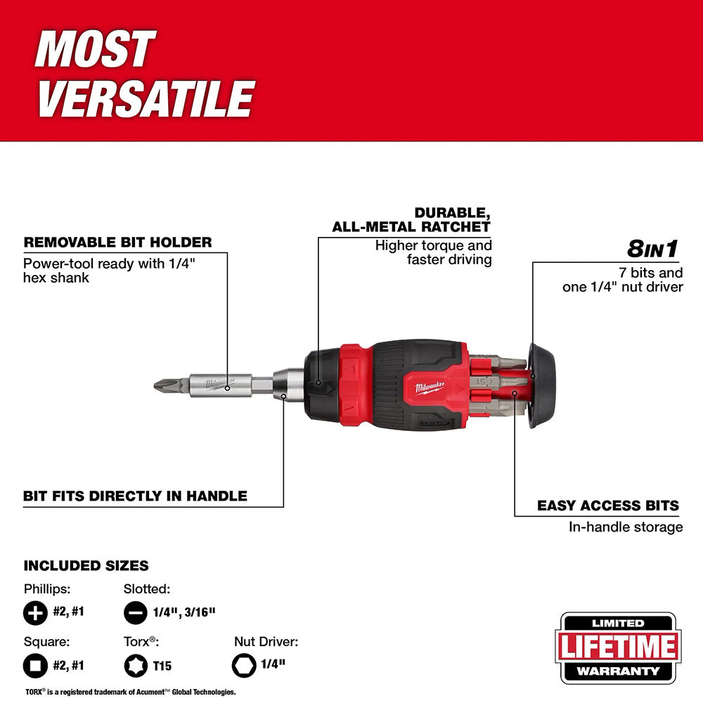 14-in-1 Ratcheting Multi-Bit and 8-in-1 Ratcheting Compact Multi-bit Screwdriver Set 2pc