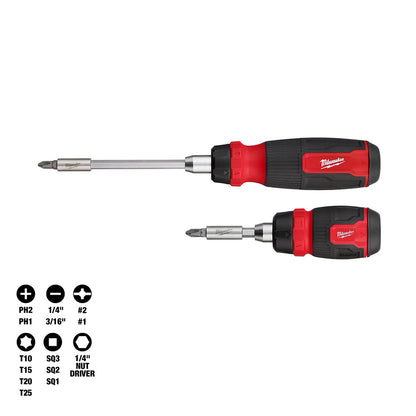 14-in-1 Ratcheting Multi-Bit and 8-in-1 Ratcheting Compact Multi-bit Screwdriver Set 2pc