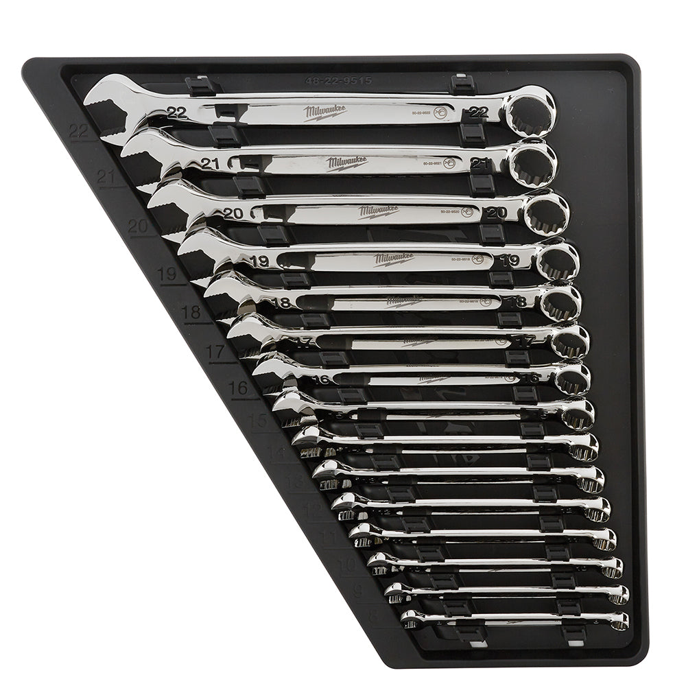 15-Piece Combination Wrench Set - SAE and Metric Bundle
