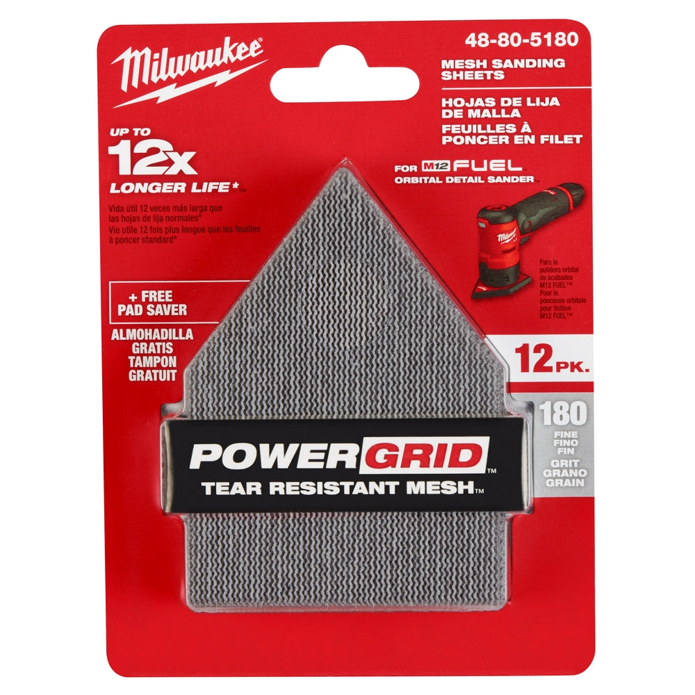 180 Grit Mesh Sanding Sheets (12 PK)