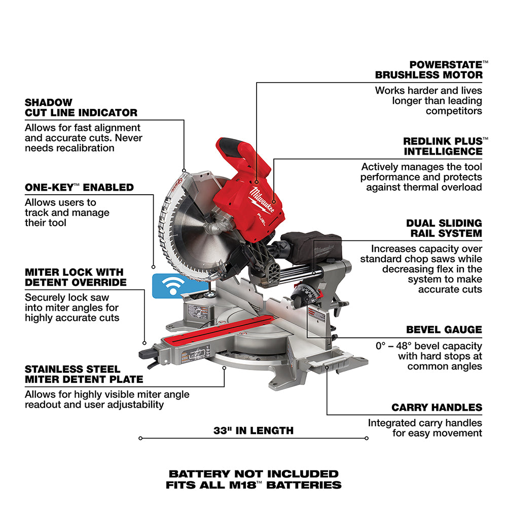 M18 FUEL™ 12 in. Dual Bevel Sliding Compound Miter Saw