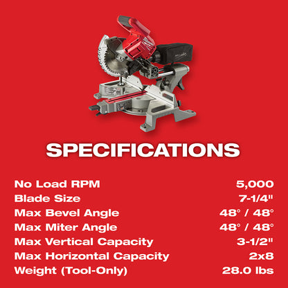 M18 FUEL™ 7-1/4 in. Dual Bevel Sliding Compound Miter Saw