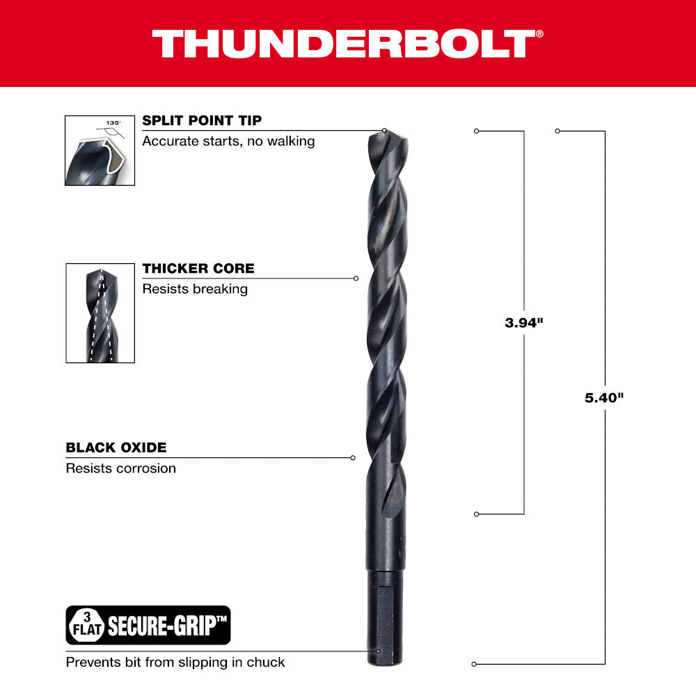 27/64" THUNDERBOLT®  Black Oxide Drill Bit