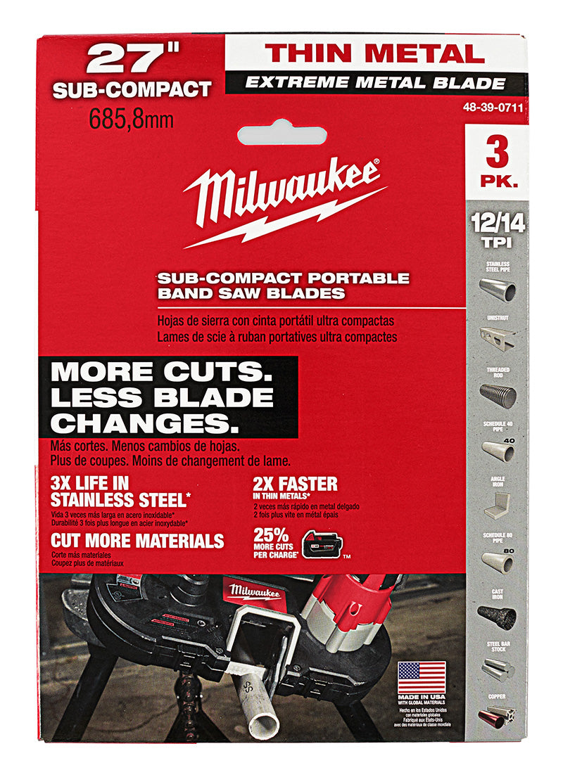 27" Extreme Thin Metal Sub-Compact Band Saw Blade (3 PK)