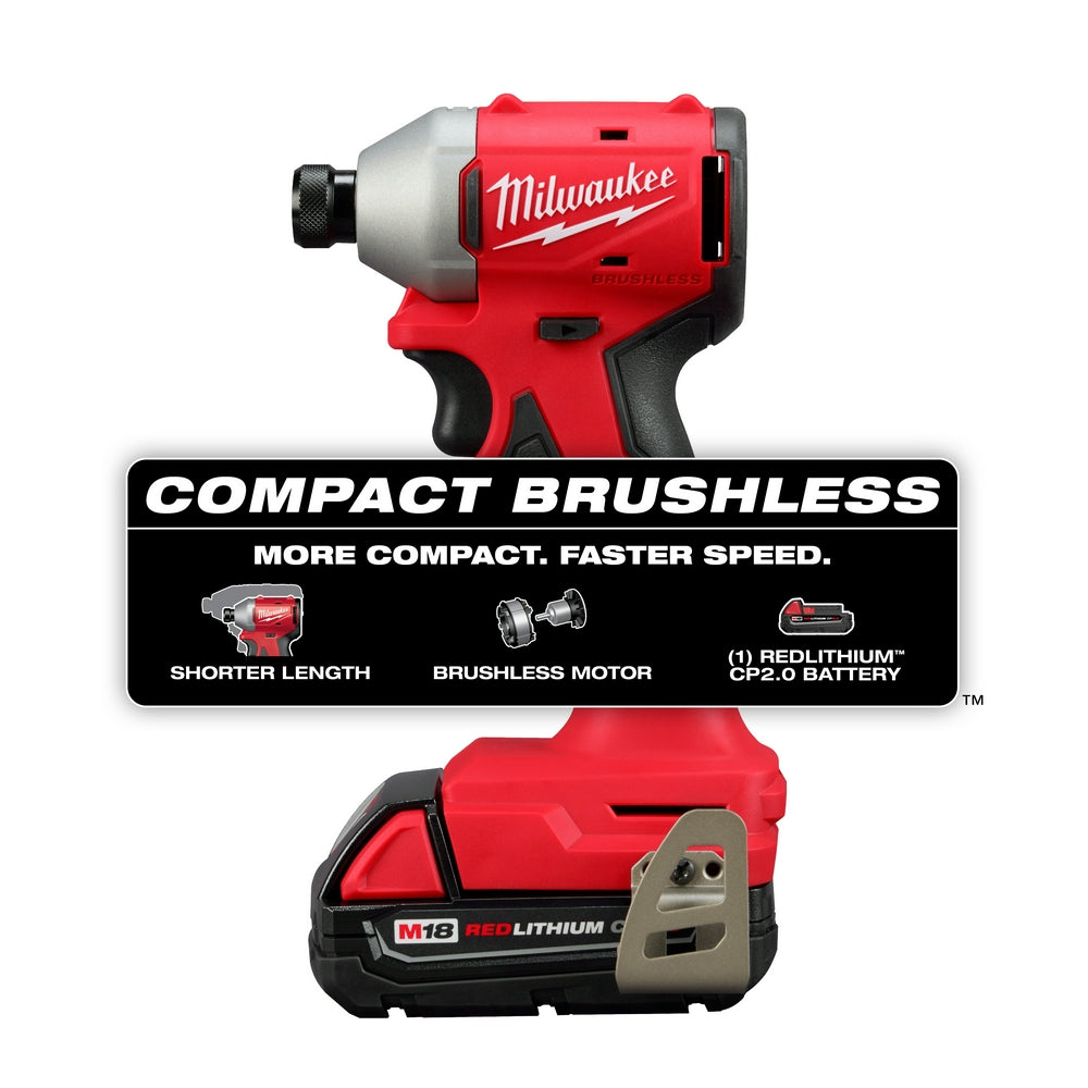 M18™ Compact Brushless 1/4" Hex Impact Driver Kit