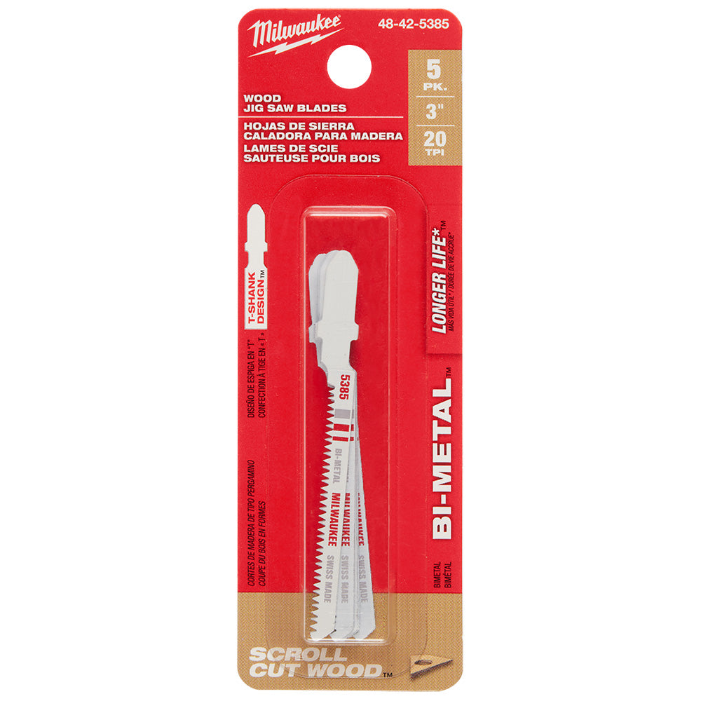 3" 20TPI T-Shank Wood Bi-Metal Jig Saw Blade (5 PK)