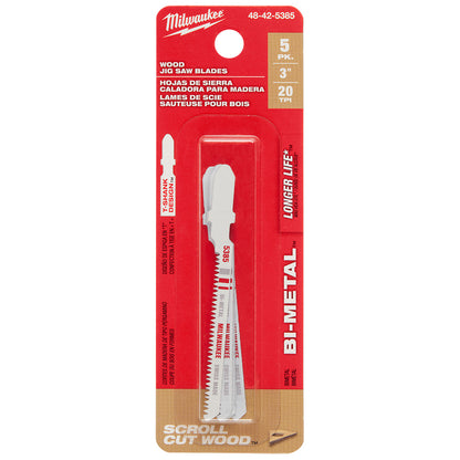 3" 20TPI T-Shank Wood Bi-Metal Jig Saw Blade (5 PK)