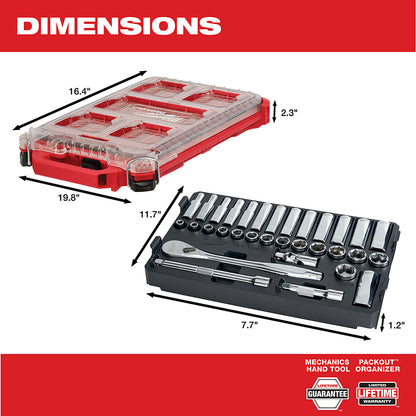 3/8 in. 32 Pc. Ratchet and Socket Set in PACKOUT™ - Metric