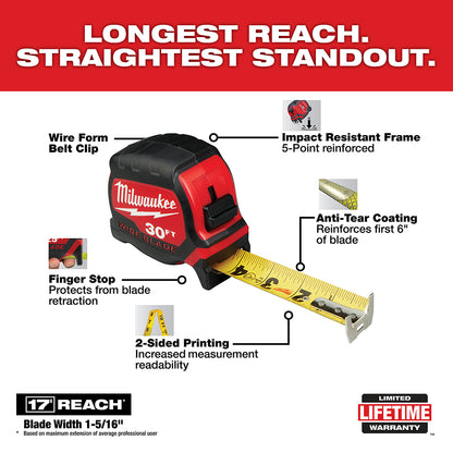 30Ft Wide Blade Tape Measure