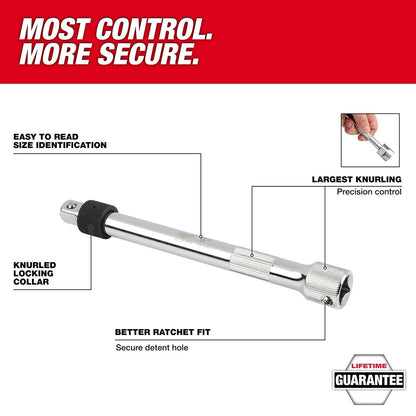 3pc 1/4” Drive Locking Extension Set