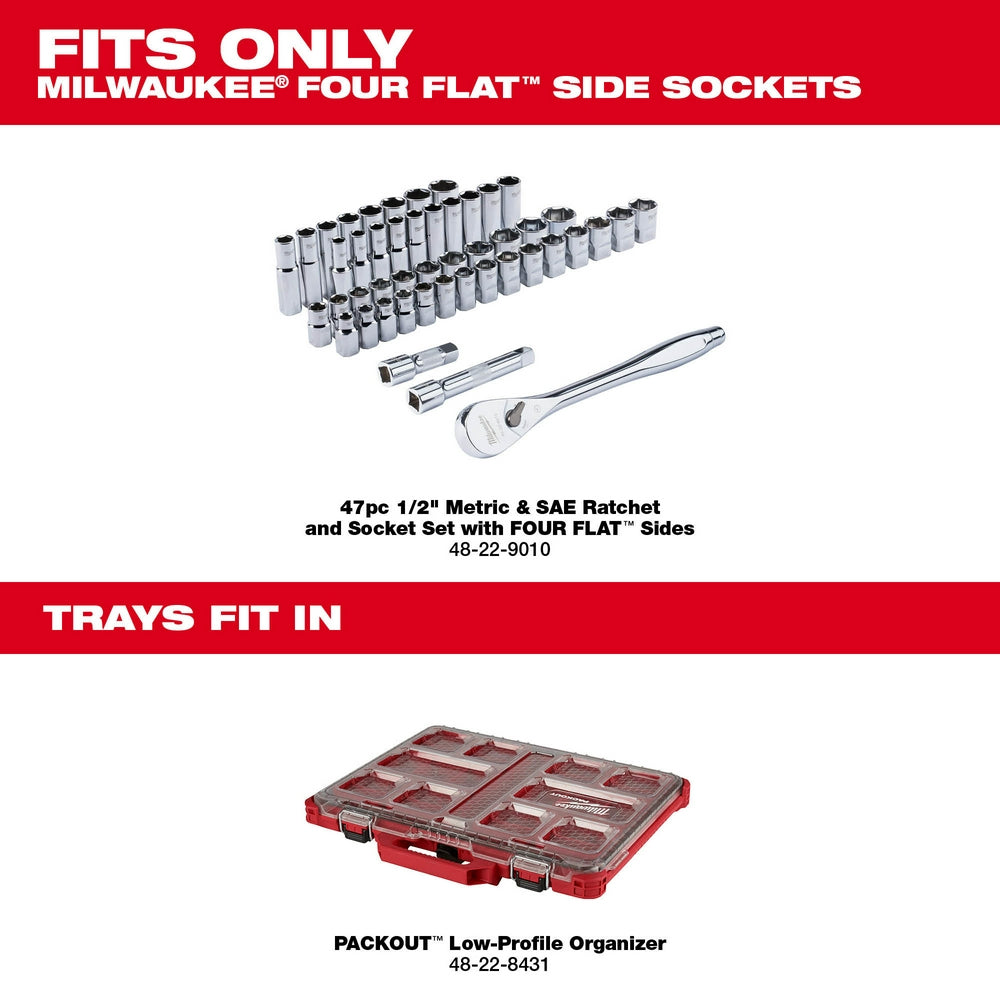 47PC 1/2" Drive SAE & Metric Ratchet & Socket Set PACKOUT™ Trays