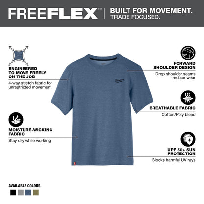 FREEFLEX™ Hybrid Work Tee - Short Sleeve - Blue XL