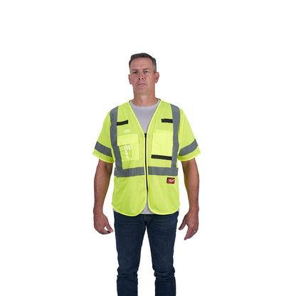 Class 3 High Visibility Yellow Mesh Safety Vest - S/M