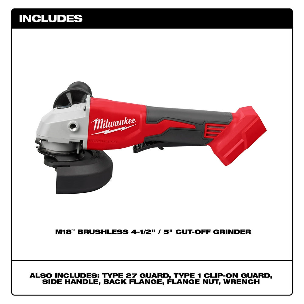 M18™ Brushless 4-1/2" / 5" Cut-Off Grinder, Paddle Switch