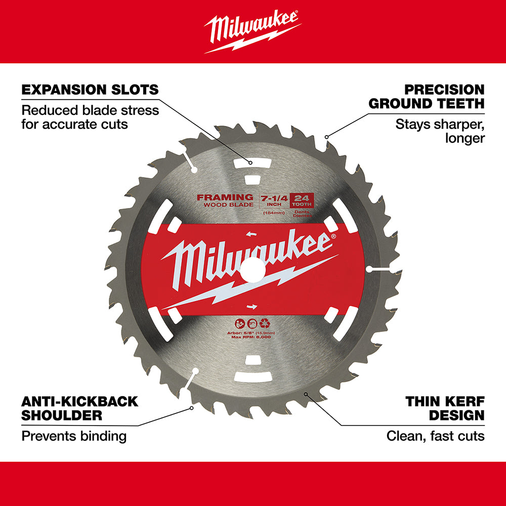 7-1/4" 24T Construction Framing Blades