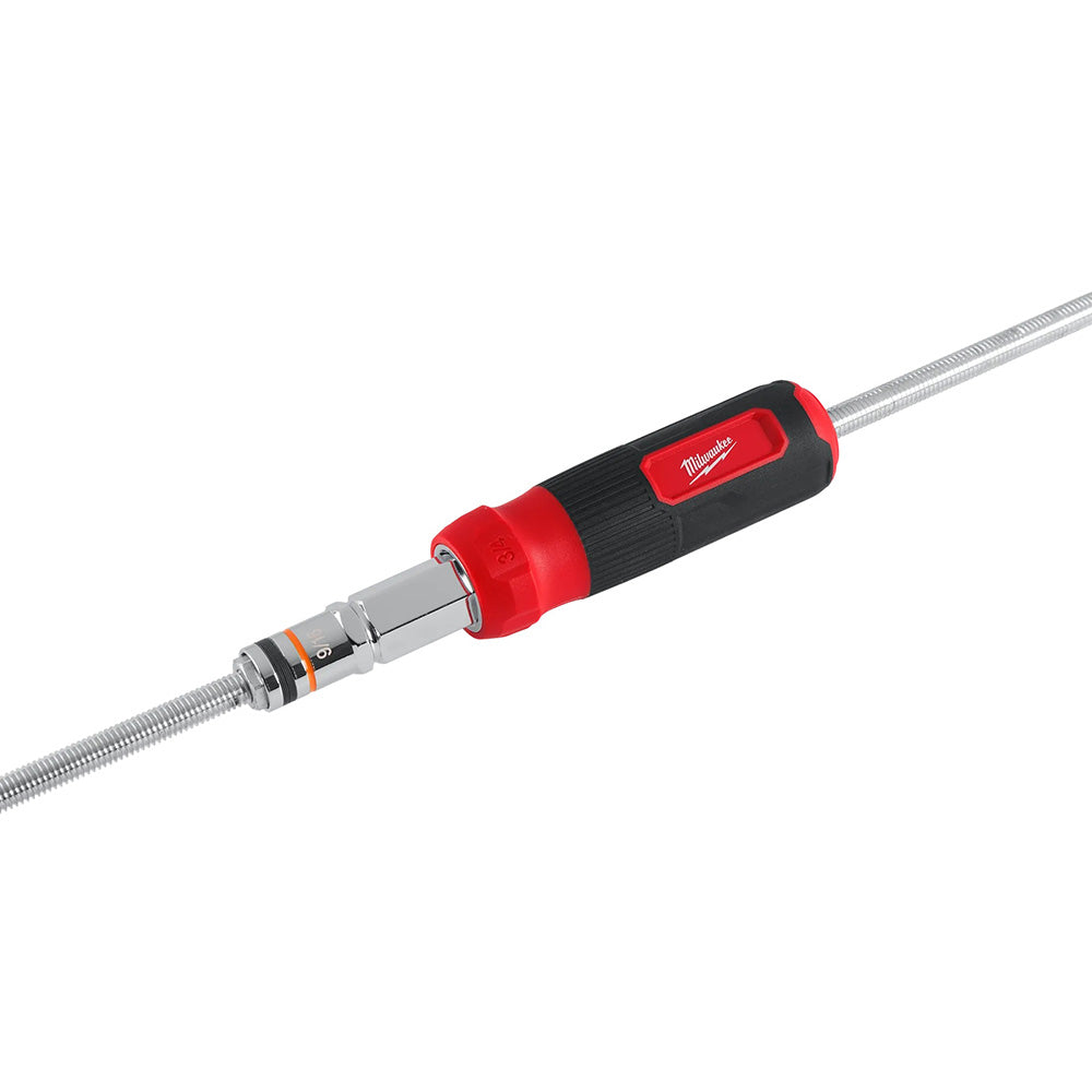 Milwaukee driver with red handle on a white background