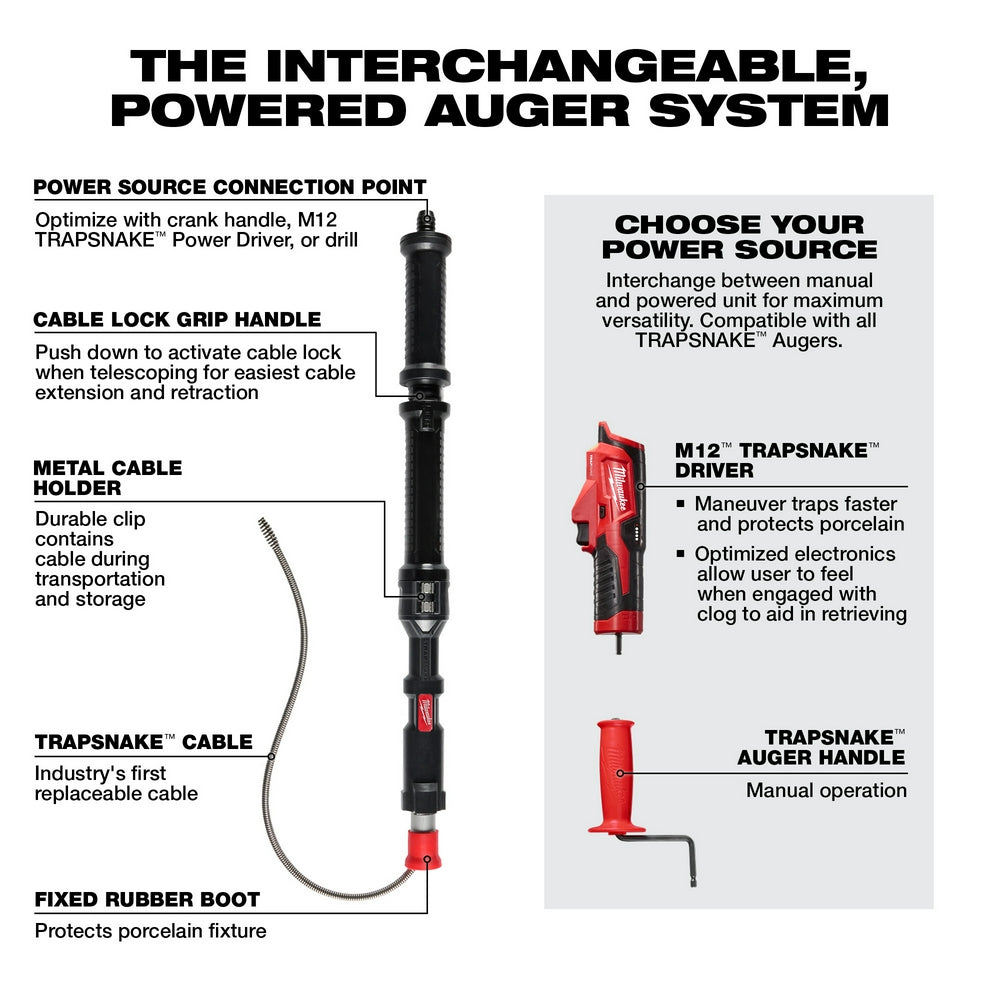 TRAPSNAKE™ 4' Urinal Auger