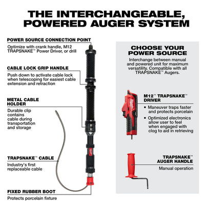 TRAPSNAKE™ 4' Urinal Auger