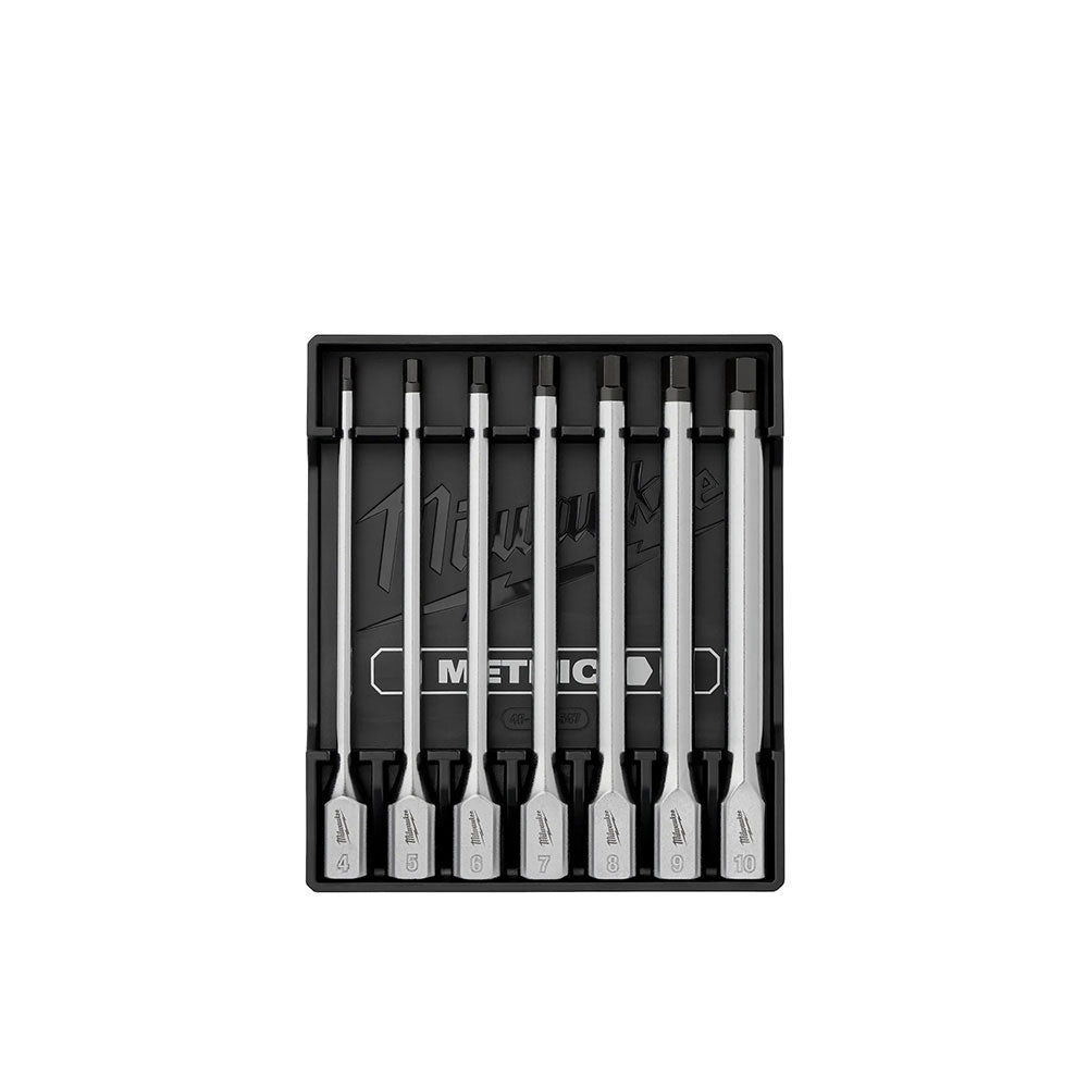 Set of screwdrivers in a black case with 'METRIC' branding on a white background