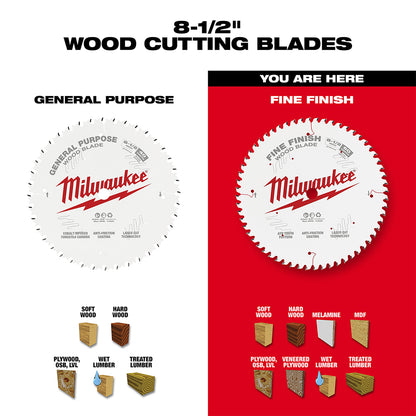 8-1/2" 60T Fine Finish Circular Saw Blade