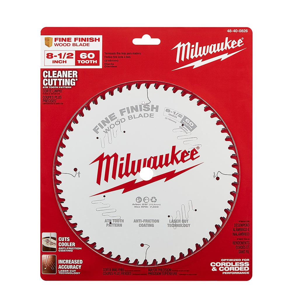 8-1/2" 60T Fine Finish Circular Saw Blade