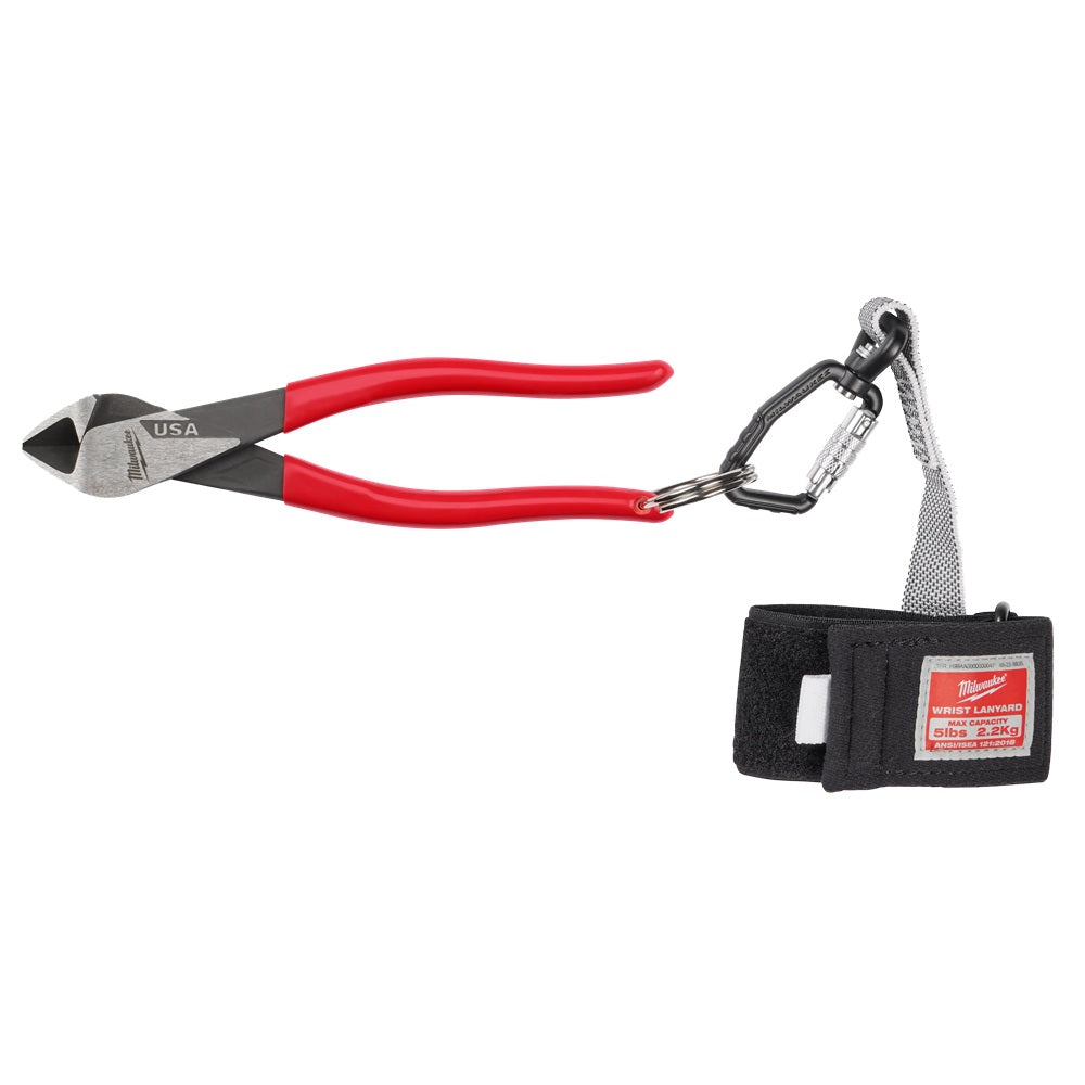 8" Angled Head Diagonal Dipped Grip Cutting Pliers (USA)