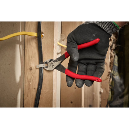 8" Angled Head Diagonal Dipped Grip Cutting Pliers (USA)