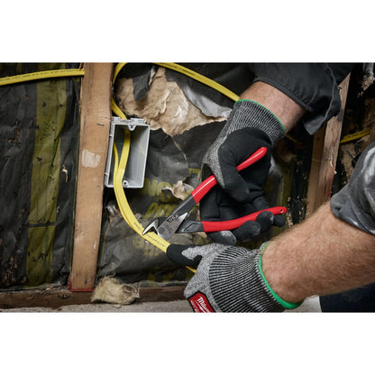 8" Angled Head Diagonal Dipped Grip Cutting Pliers (USA)