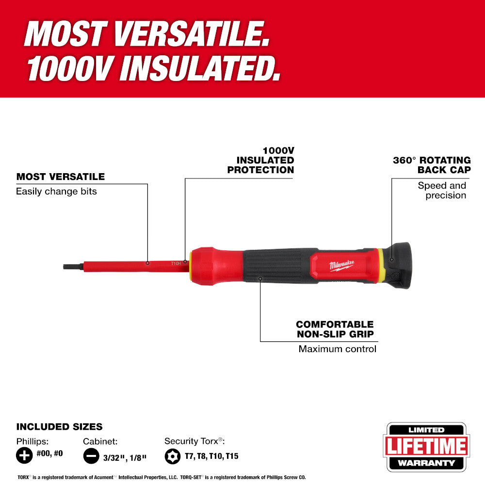 8-in-1 1000V Insulated Precision Multi-Bit Screwdriver Set