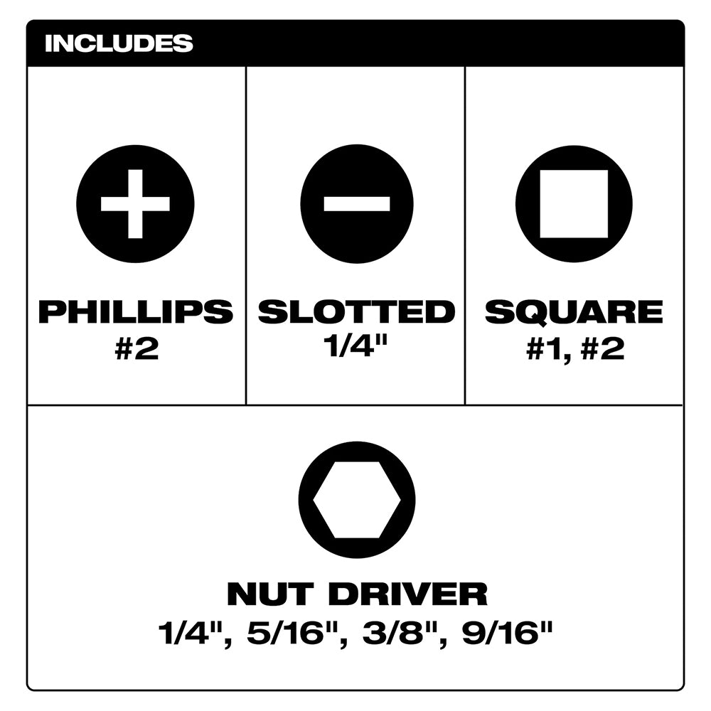 8-IN-1 Multi-Bit & Nut Driver W/ SHOCKWAVE™ Impact Duty Bits & Nut Drivers