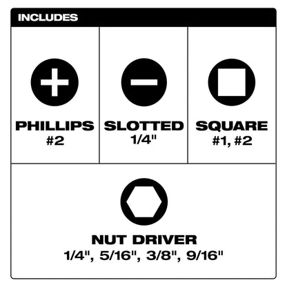 8-IN-1 Multi-Bit & Nut Driver W/ SHOCKWAVE™ Impact Duty Bits & Nut Drivers