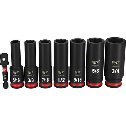 8PC SHOCKWAVE™ Impact Duty 3/8" Drive SAE Deep 6 Point Socket Set