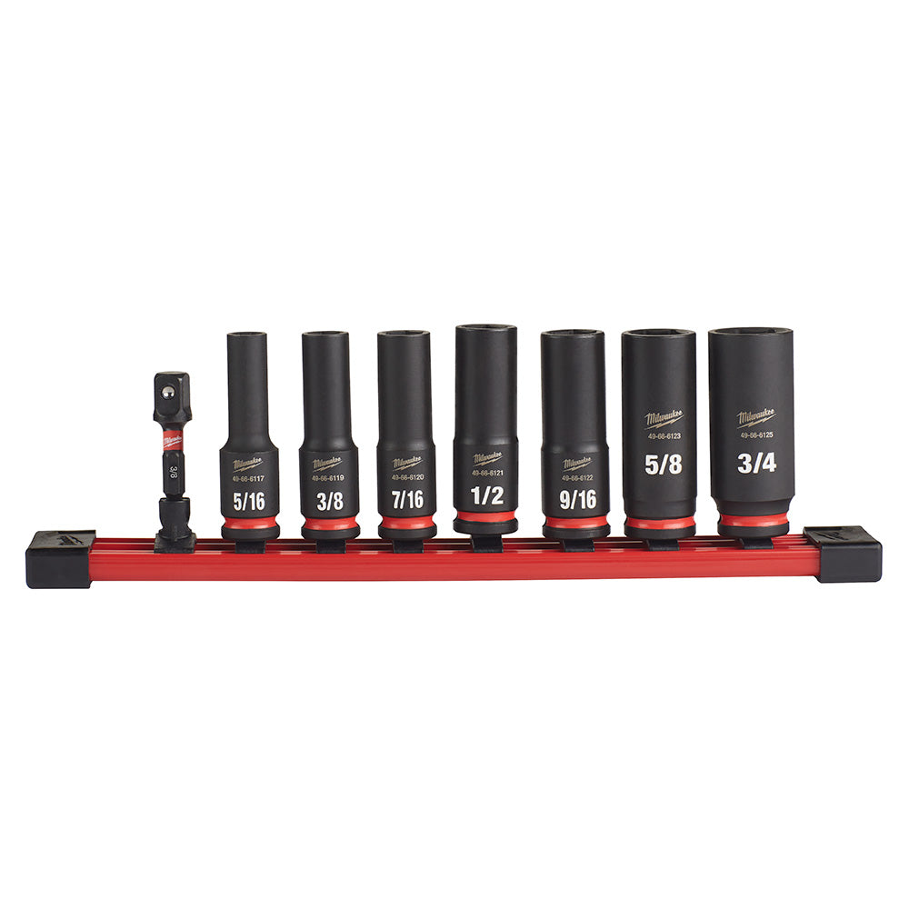 8PC SHOCKWAVE™ Impact Duty 3/8" Drive SAE Deep 6 Point Socket Set