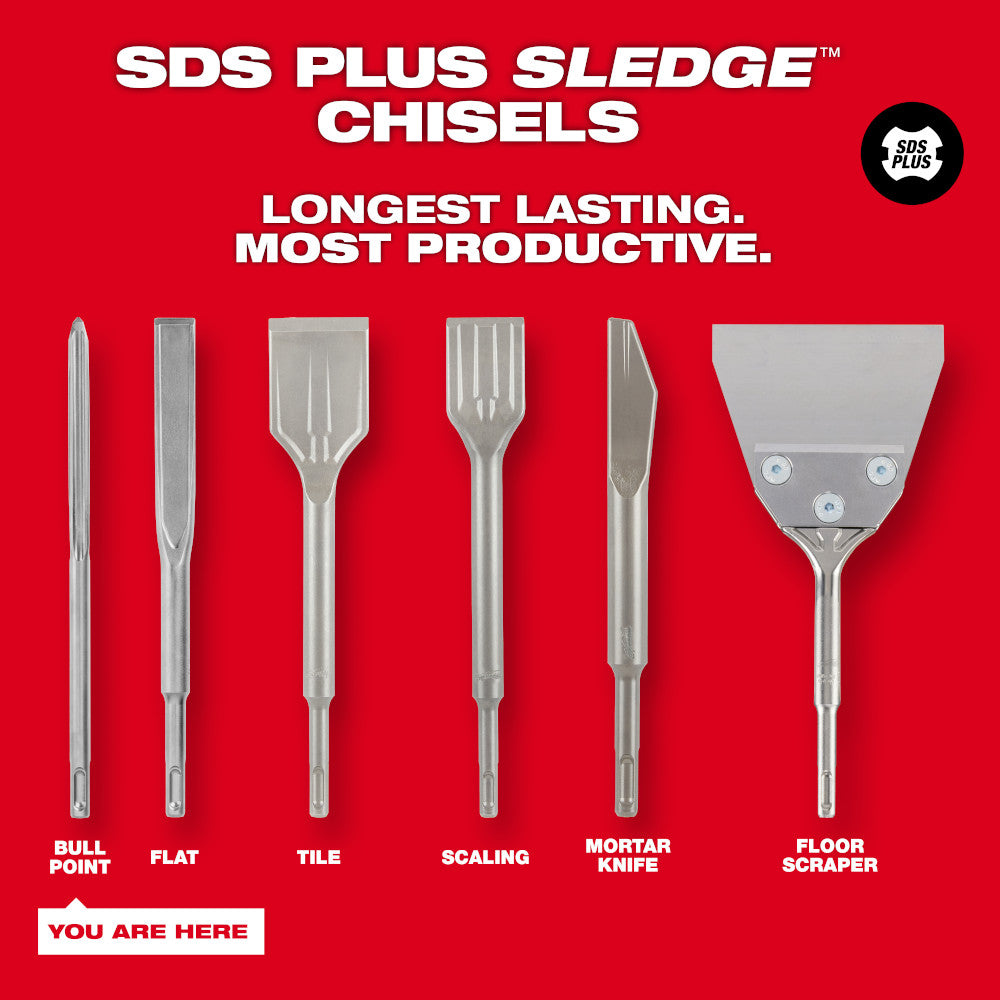 SDS Plus SLEDGE™ 10" Bull Point Chisel