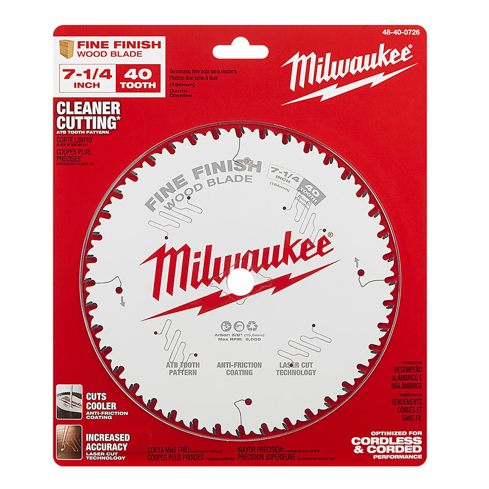 7-1/4" 40T Fine Finish Circular Saw Blade