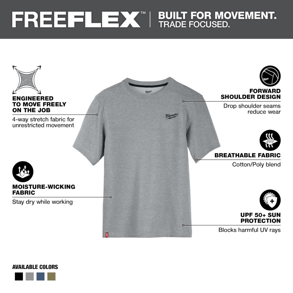 FREEFLEX™ Hybrid Work Tee - Short Sleeve - Gray L