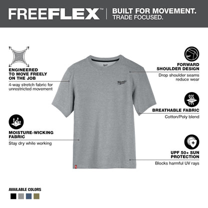 FREEFLEX™ Hybrid Work Tee - Short Sleeve - Gray L
