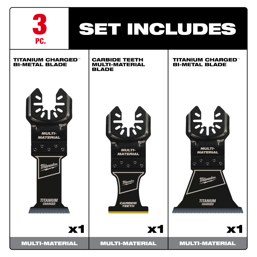 OPEN-LOK™ Multi-Material Multi-Tool Blade Variety Pack 3PC