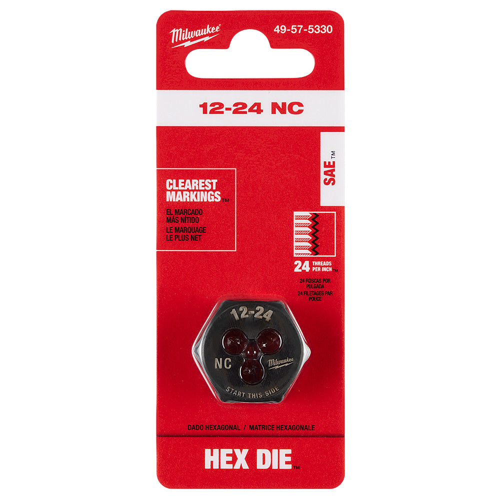 12-24 NC 1-Inch Hex Threading Die