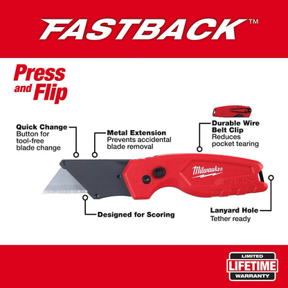 3PK FASTBACK™ Compact Folding Utility Knife